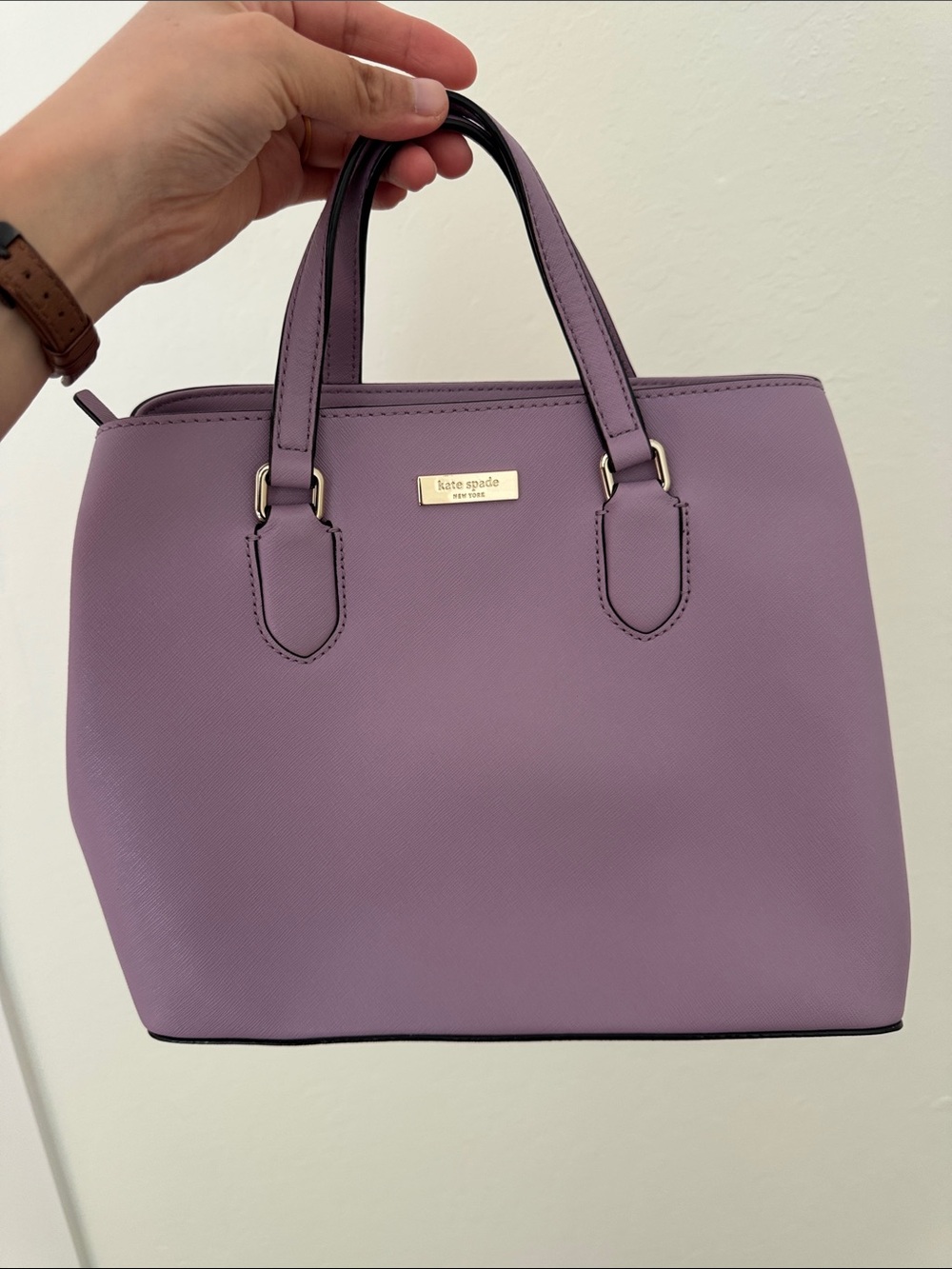 kate spade purple saffiano leather top-handle satchel